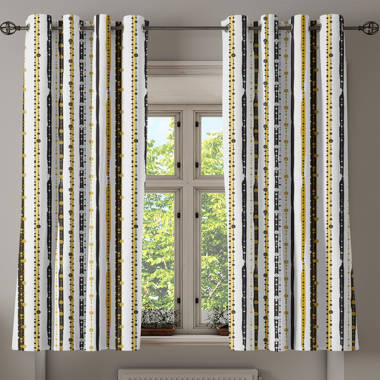 Bless international Tailored 55'' W Kitchen Curtain in Yellow | Wayfair